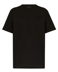 T-shirt à col rond noir Giuseppe Zanotti