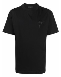 T-shirt à col rond noir Giuseppe Zanotti