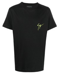 T-shirt à col rond noir Giuseppe Zanotti