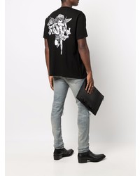 T-shirt à col rond noir Amiri