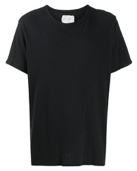 T-shirt à col rond noir Greg Lauren