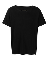 T-shirt à col rond noir Greg Lauren
