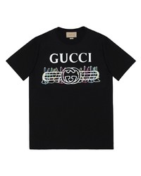 T-shirt à col rond noir Gucci