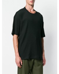 T-shirt à col rond noir Issey Miyake