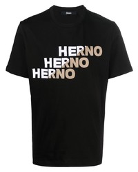 T-shirt à col rond noir Herno
