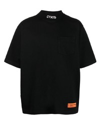 T-shirt à col rond noir Heron Preston