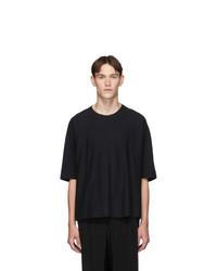 T-shirt à col rond noir Homme Plissé Issey Miyake