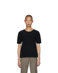 T-shirt à col rond noir Homme Plissé Issey Miyake