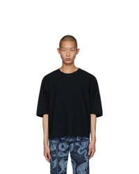 T-shirt à col rond noir Homme Plissé Issey Miyake