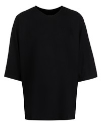 T-shirt à col rond noir Homme Plissé Issey Miyake