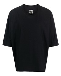 T-shirt à col rond noir Homme Plissé Issey Miyake