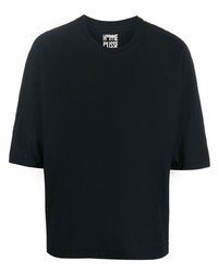 T-shirt à col rond noir Homme Plissé Issey Miyake