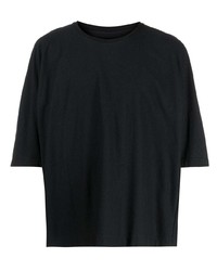 T-shirt à col rond noir Homme Plissé Issey Miyake