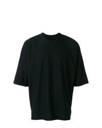 T-shirt à col rond noir Homme Plissé Issey Miyake