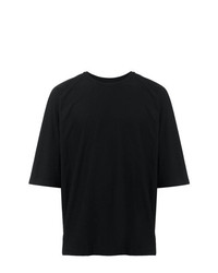 T-shirt à col rond noir Homme Plissé Issey Miyake