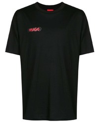 T-shirt à col rond noir Hugo