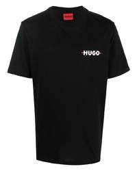 T-shirt à col rond noir Hugo