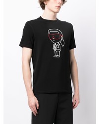 T-shirt à col rond noir Karl Lagerfeld