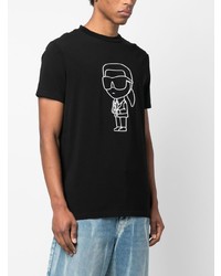 T-shirt à col rond noir Karl Lagerfeld