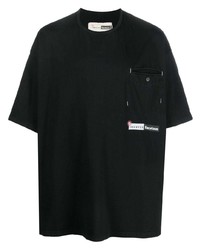 T-shirt à col rond noir Incotex