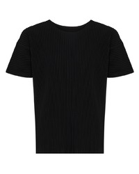 T-shirt à col rond noir Issey Miyake