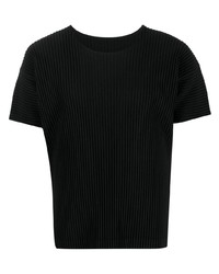 T-shirt à col rond noir Issey Miyake