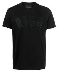 T-shirt à col rond noir John Richmond