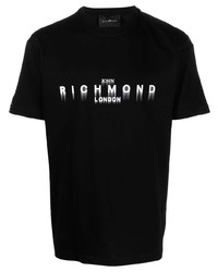 T-shirt à col rond noir John Richmond