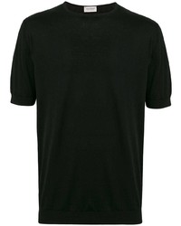 T-shirt à col rond noir John Smedley