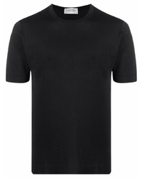 T-shirt à col rond noir John Smedley