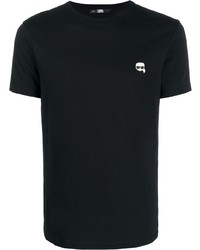 T-shirt à col rond noir Karl Lagerfeld