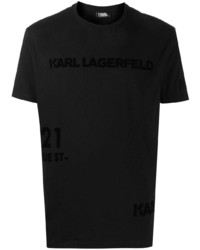 T-shirt à col rond noir Karl Lagerfeld