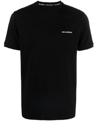 T-shirt à col rond noir Karl Lagerfeld