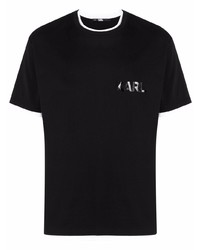 T-shirt à col rond noir Karl Lagerfeld