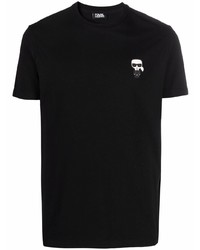 T-shirt à col rond noir Karl Lagerfeld