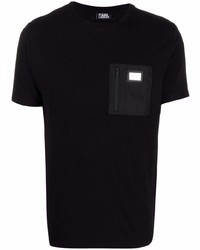 T-shirt à col rond noir Karl Lagerfeld