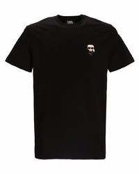 T-shirt à col rond noir Karl Lagerfeld