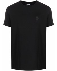 T-shirt à col rond noir Karl Lagerfeld