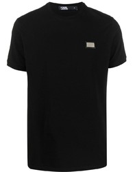 T-shirt à col rond noir Karl Lagerfeld