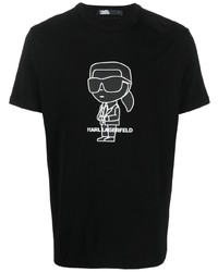 T-shirt à col rond noir Karl Lagerfeld