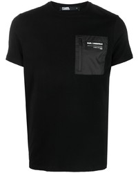 T-shirt à col rond noir Karl Lagerfeld