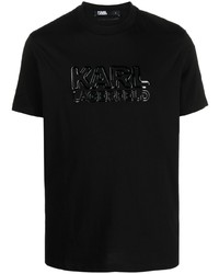 T-shirt à col rond noir Karl Lagerfeld