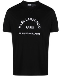 T-shirt à col rond noir Karl Lagerfeld