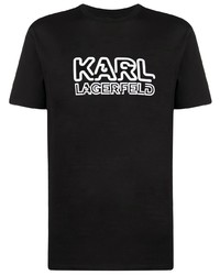 T-shirt à col rond noir Karl Lagerfeld