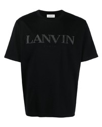 T-shirt à col rond noir Lanvin