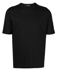 T-shirt à col rond noir Lardini