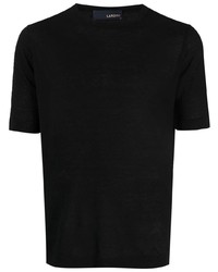 T-shirt à col rond noir Lardini