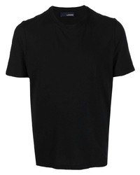 T-shirt à col rond noir Lardini