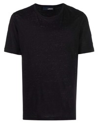 T-shirt à col rond noir Lardini