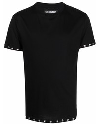 T-shirt à col rond noir Les Hommes